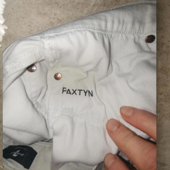 7 For All Mankind Jeans Mens Size 31x30 Paxtyn White Distressed Slim Fit Denim - Picture 8 of 9